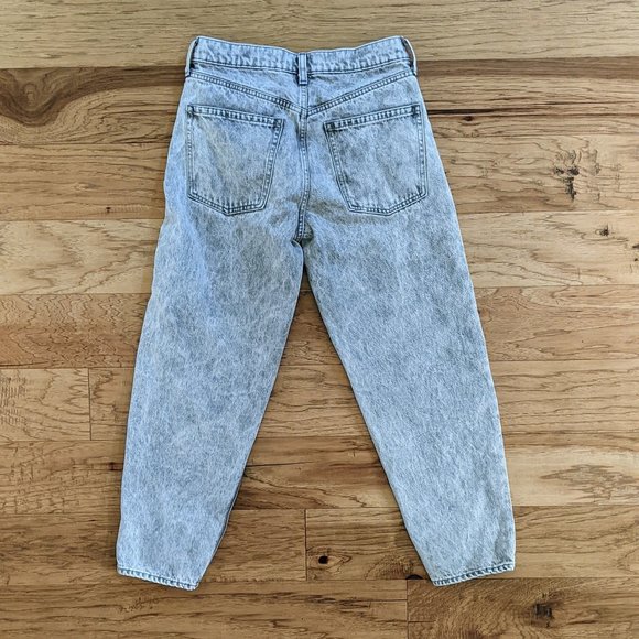 Gap High Rise Acid Wash Barrel Wide Leg Jeans Gray 26 2 100% Cotton - Picture 2 of 12